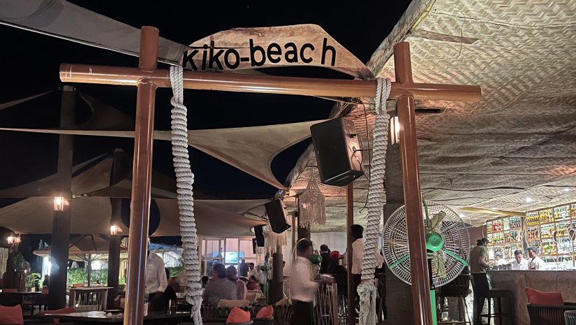 Entrance to the Kiko beach restaurant and bar