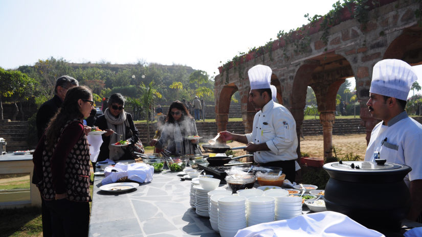 Lunch at Hanging Gardens_Hotel Tijara Fort Palace Alwar Rajasthan_Hotel Near Jaipur 3