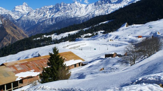 Snow covered mountains in Joshimath