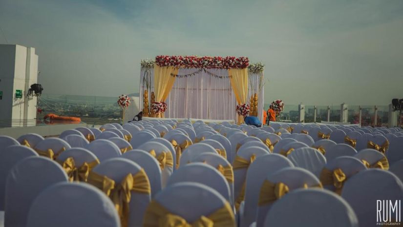 rooftop event venue setup