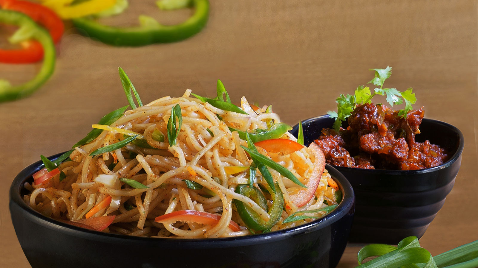 Veg Hakka Noodles with Chicken Manchurian at Courtyard Restaurant Wonderla