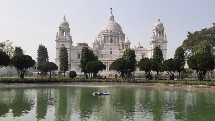 view of Victoria memorial from afar