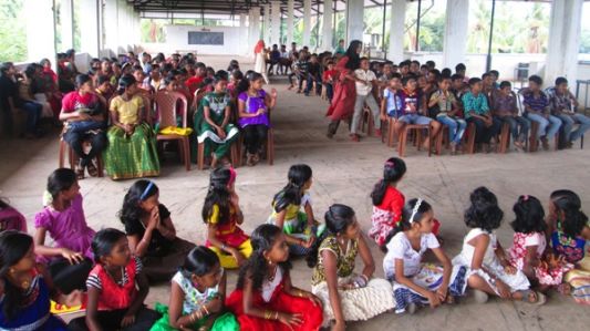 Children attending class