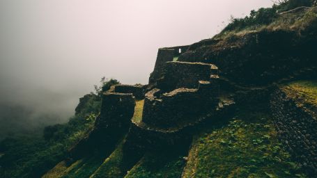 Cliff-side side fort with a misty background  -Fort JadhavGADH 