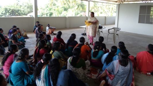 Classroom session on rooftop