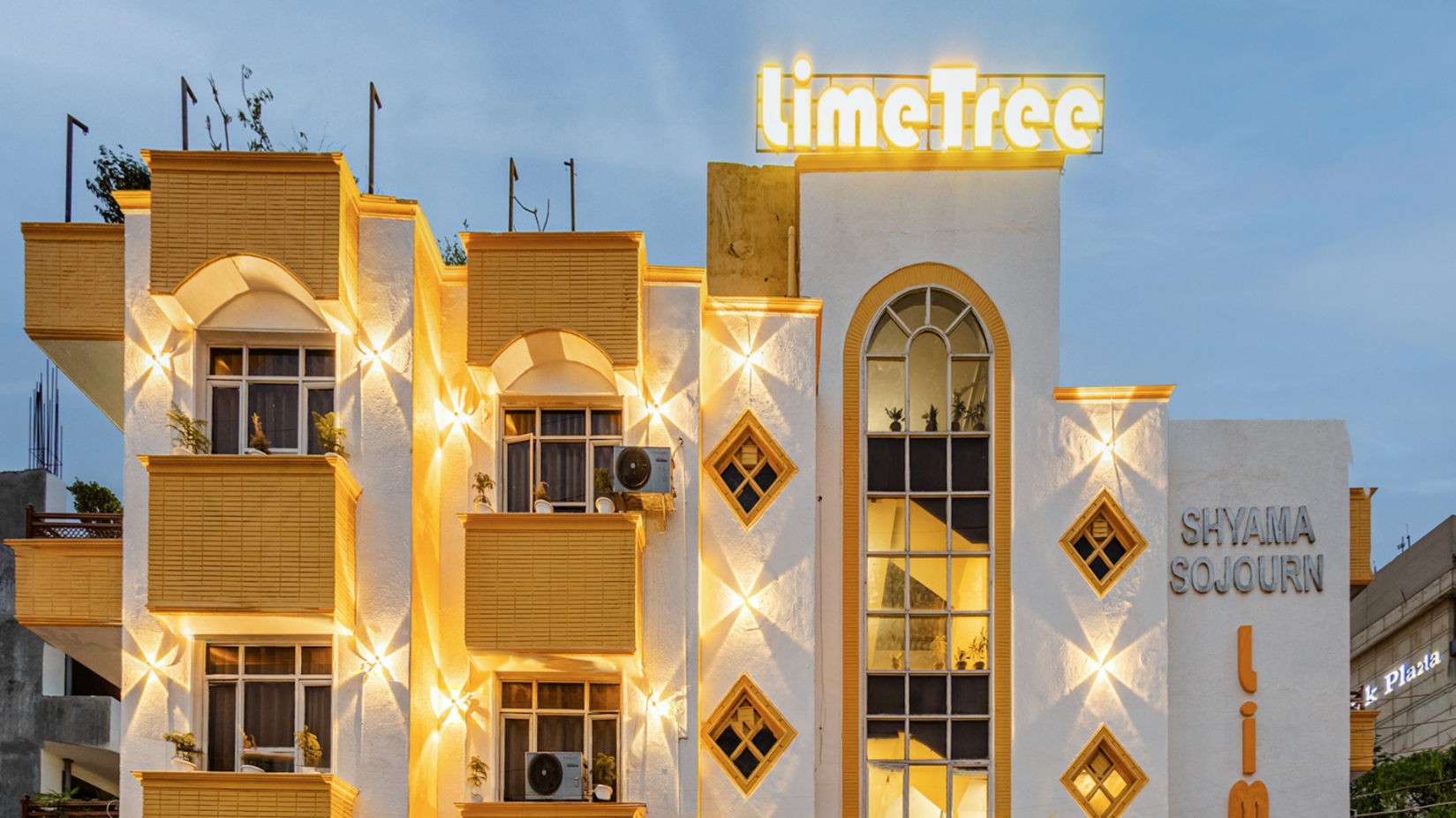 Facade of  Lime Tree Hotels and Banquet Hall Near Huda Metro, Gurgaon