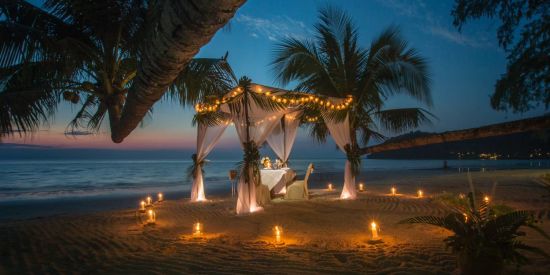 alt-text white canopy tent on beach near our resort in Andaman - Symphony Samudra Beachside Jungle Resort And Spa