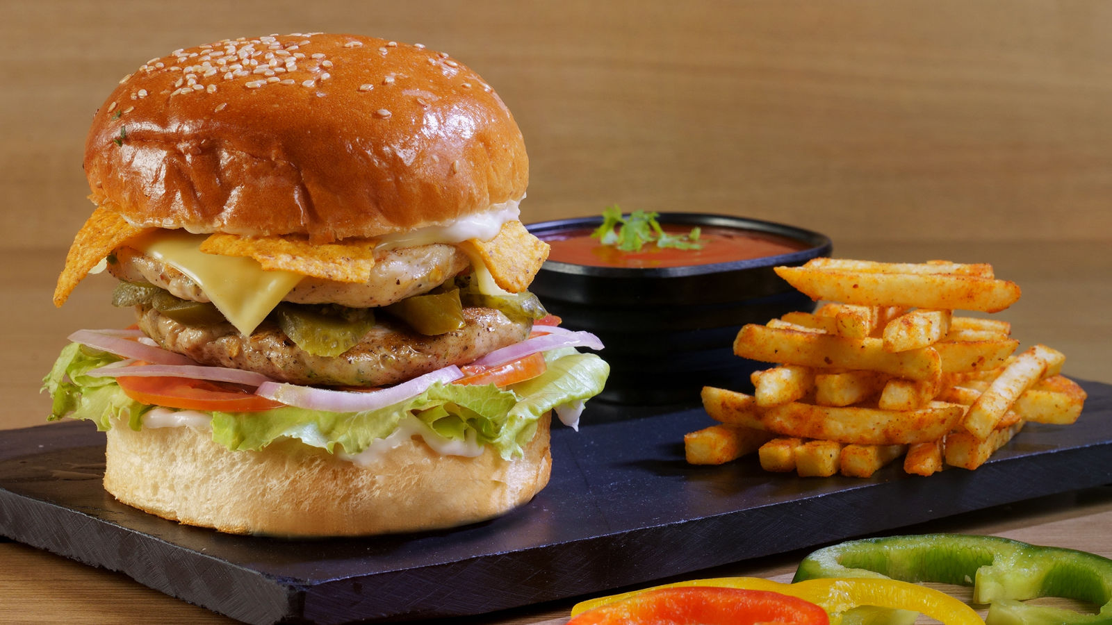 Mexican Chicken Burger at Food Court Wonderla