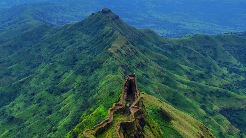 lush green hills reference image for Vetal Tekdi