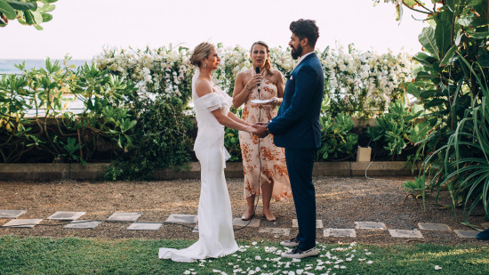 couple saying wedding vows to each other