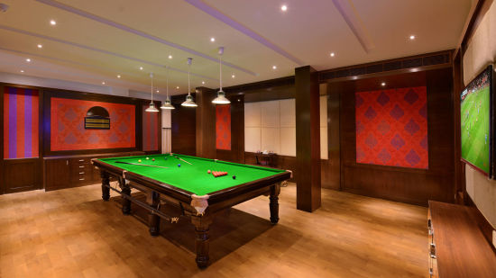 A billiards table inside the games zone - ananta udaipur