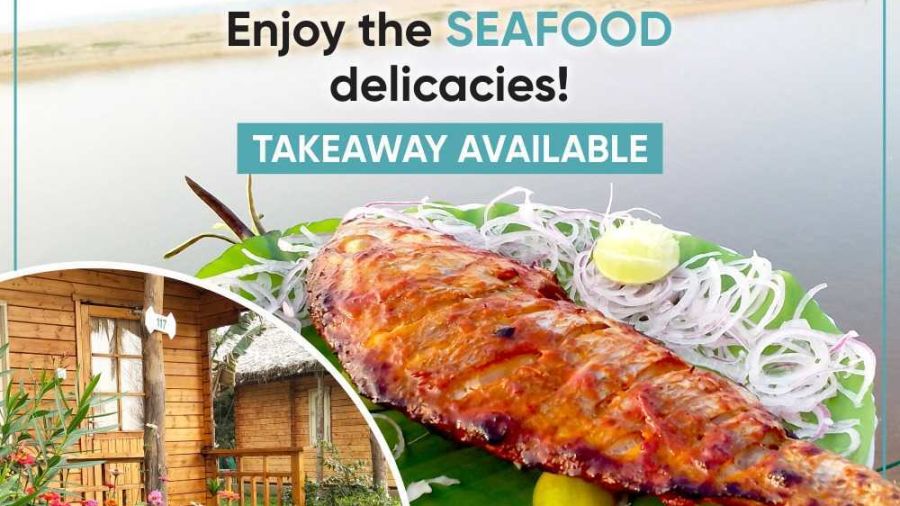 takeaway seafood offer at Lotus Eco Resort Konark