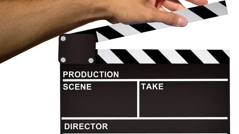 person using a clapboard