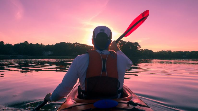 a person kayaking