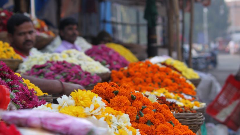 A flea market in India