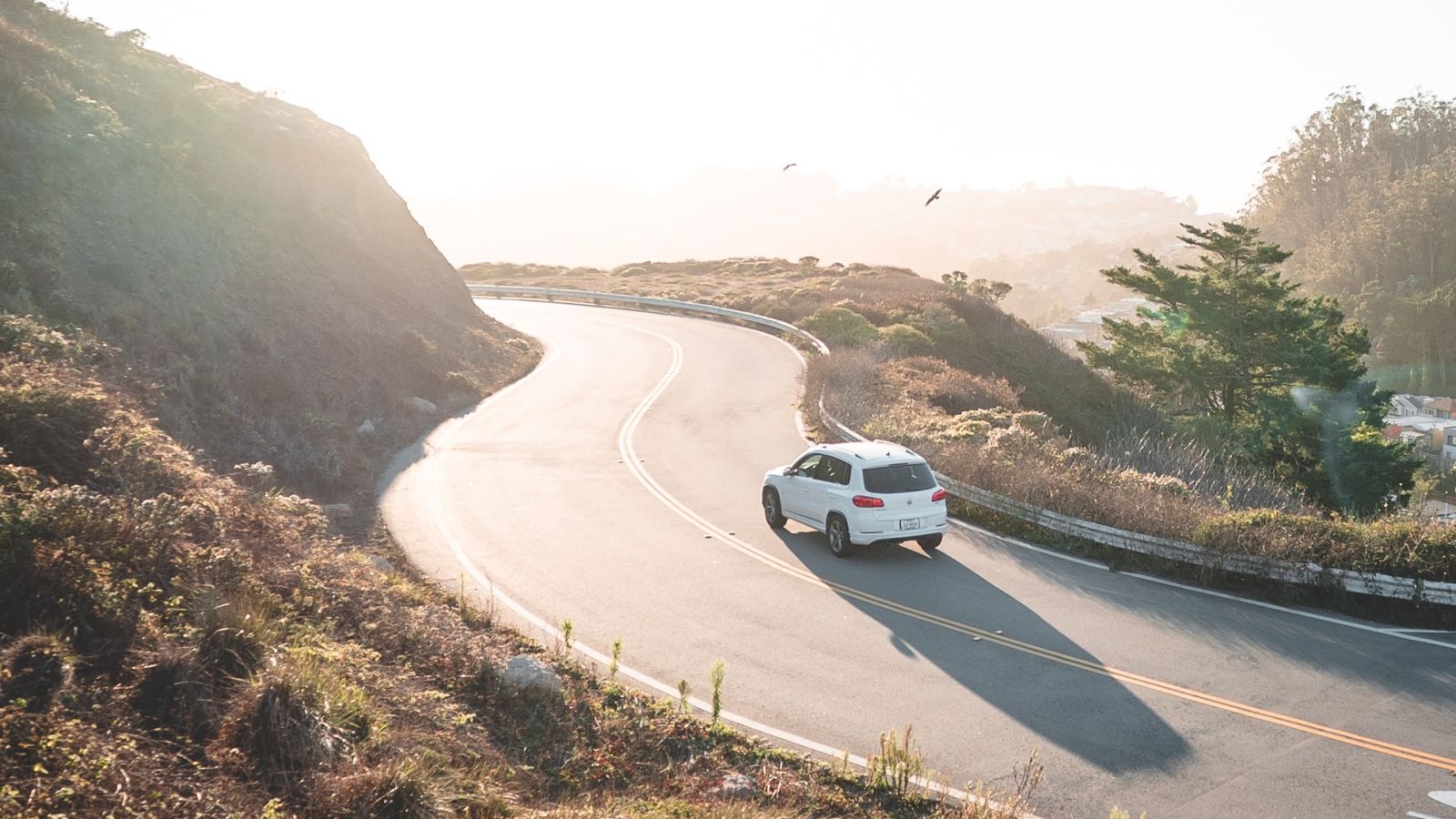 a car on the way to a hill