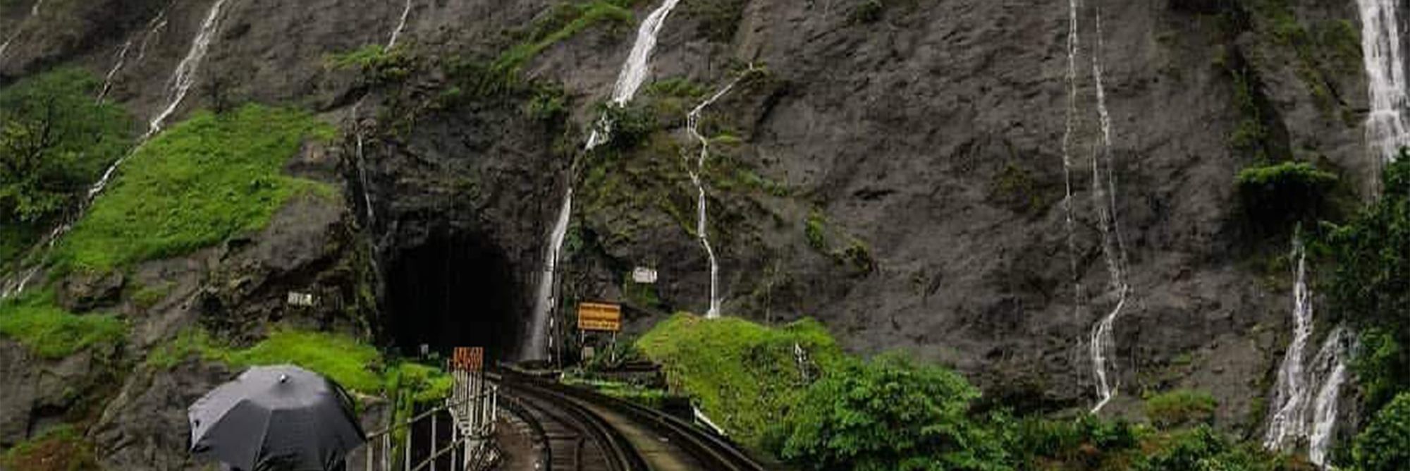 Dudhsagar Fall seen from the railway track @ Lamrin Ucassaim Hotel, Goa