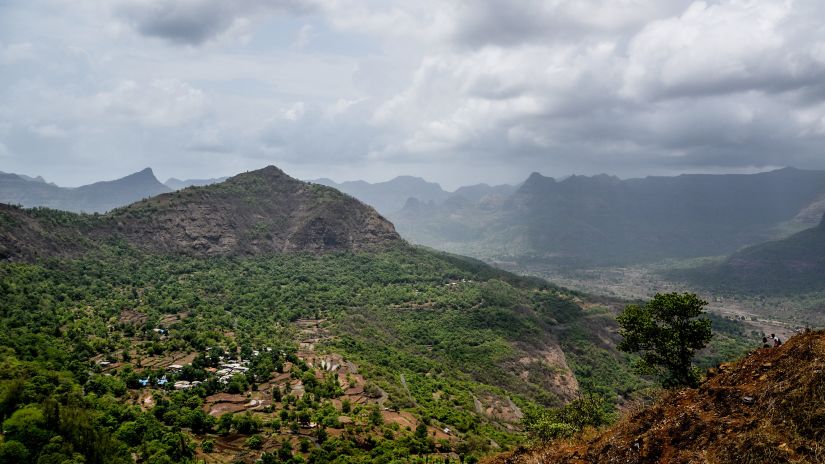 hills beneath a cloudy sky