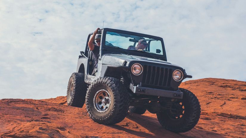 Jeep safari at a desert