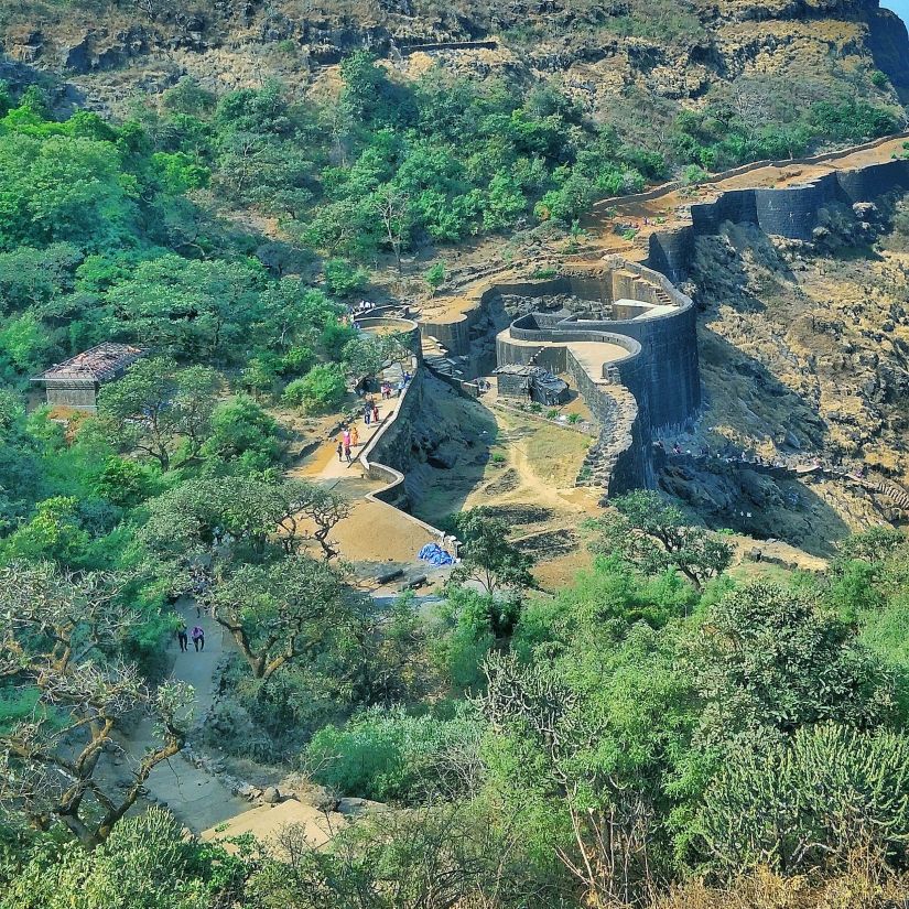 Mountain covered with grass and trees  -Fort JadhavGADH 