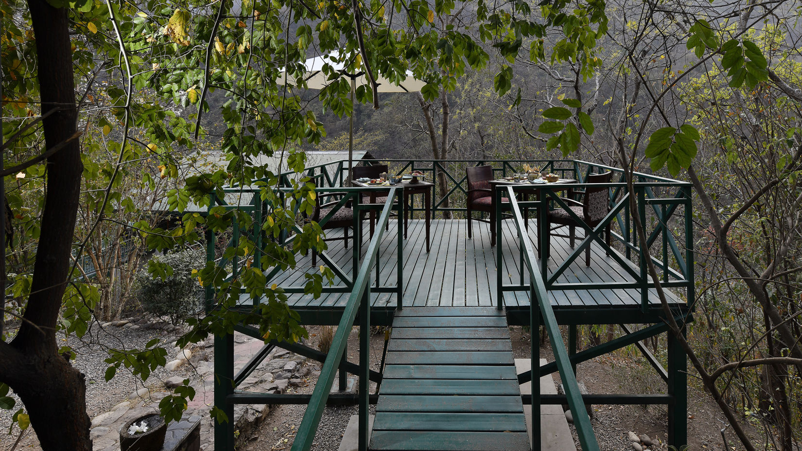 Outdoor dining in the lap of nature