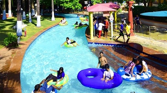 Water Kingdom - view of the LAZY RIVER at our water park