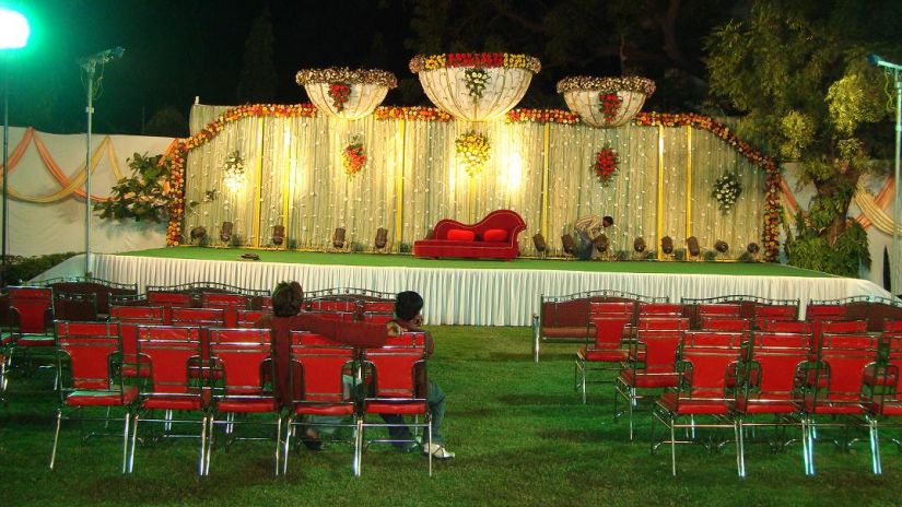 overview of the theatre style seating of VITS Lawn at VITS Luxury Business Hotel Aurangabad