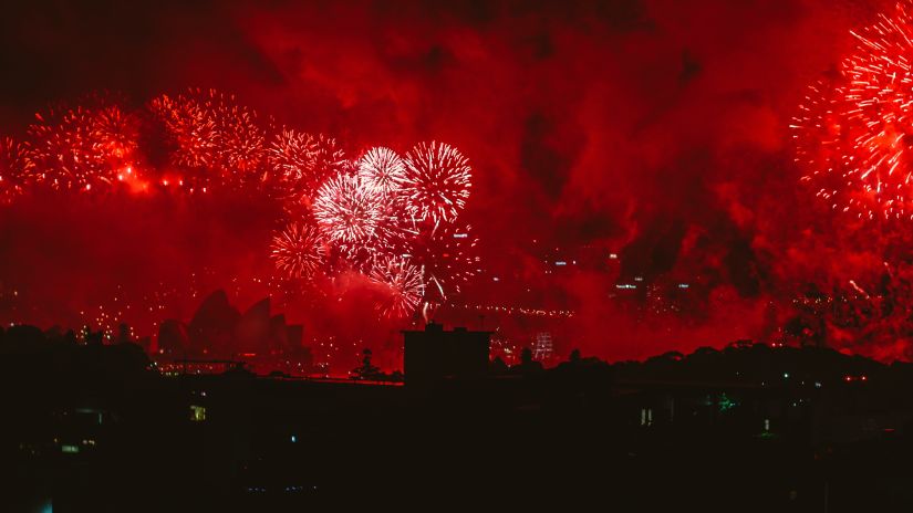 fireworks celebrating the new year - Heritage Village Resort & Spa, Manesar