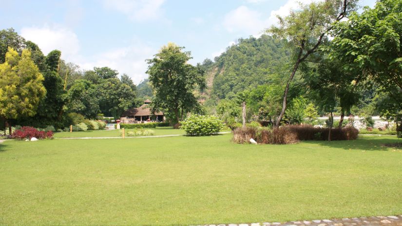 Lawns and Garddens at The River View Retreat - Corbett Resort Corbett