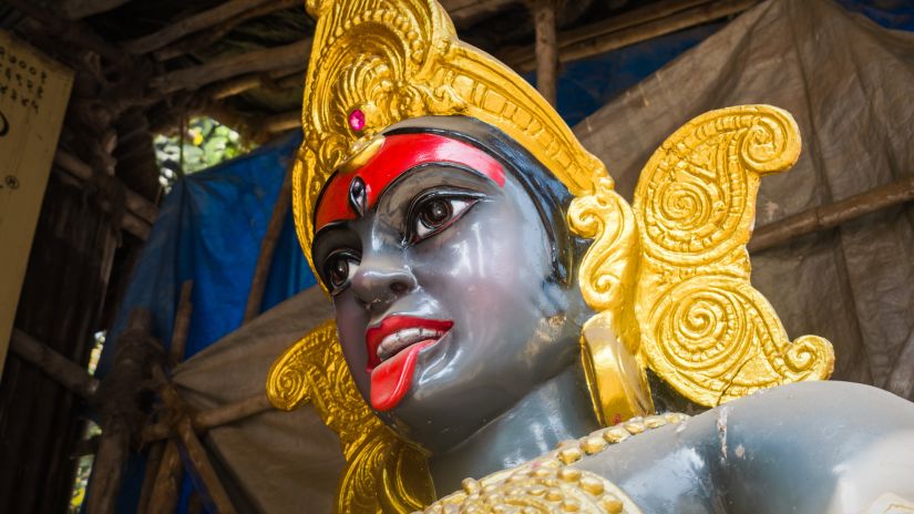 an idol of Goddess Kali