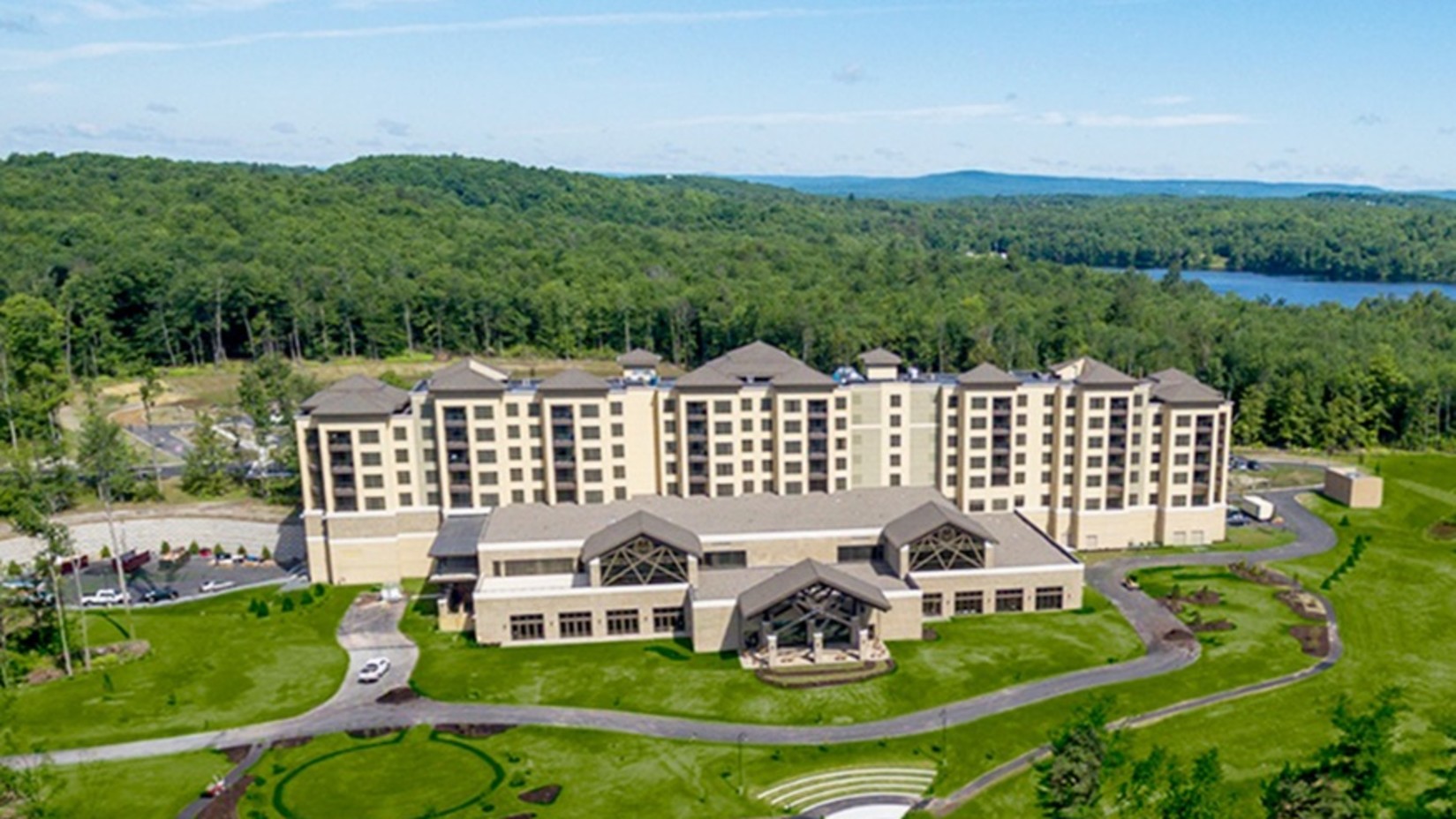 ariel view of a grand building