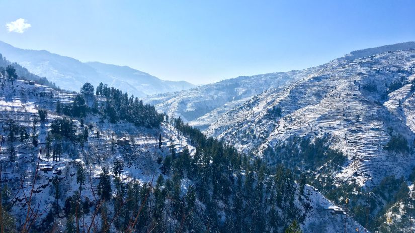 Snow-capped mountains of Shimla