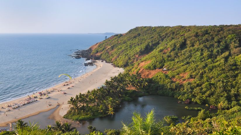 aerial view of a beach in goa