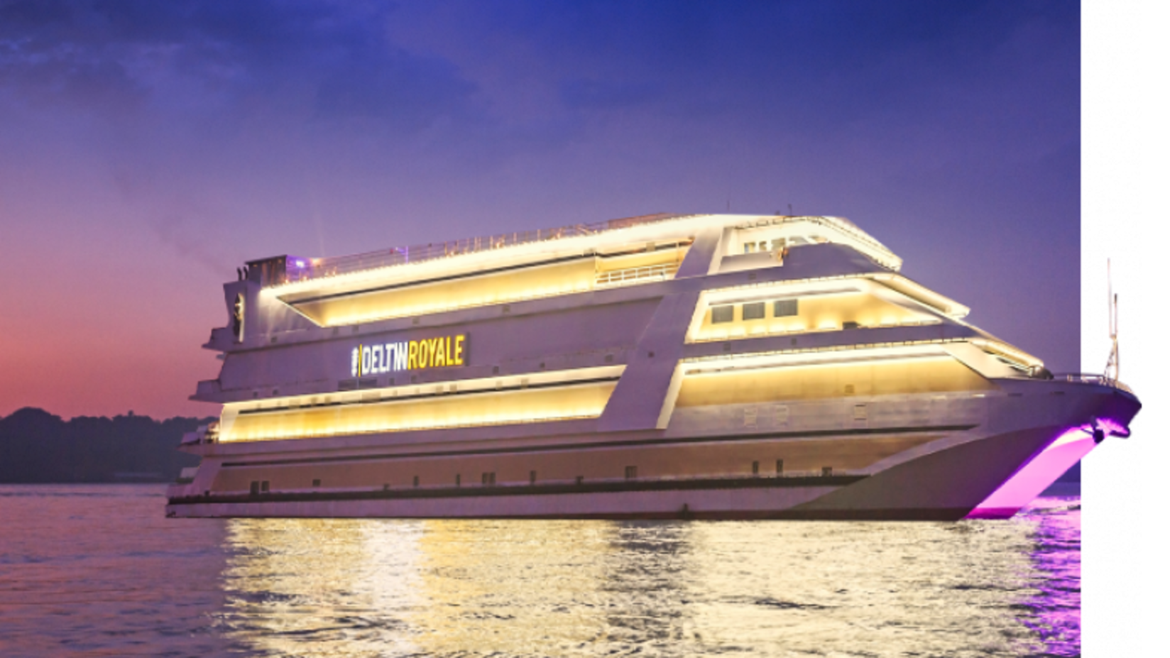 A Casino Boat floats in the sea