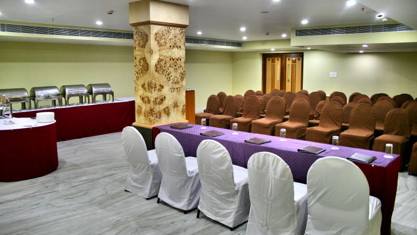 seating arrangements inside our Banquet Hall in Tirupati - Raj Park Hotel, Tirupati