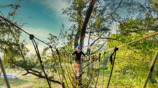 Lotus Eco beach resort, from view of rope bridge