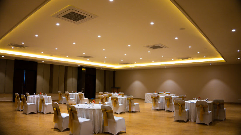 well lit banquet hall at jagira Ananta Elite 5