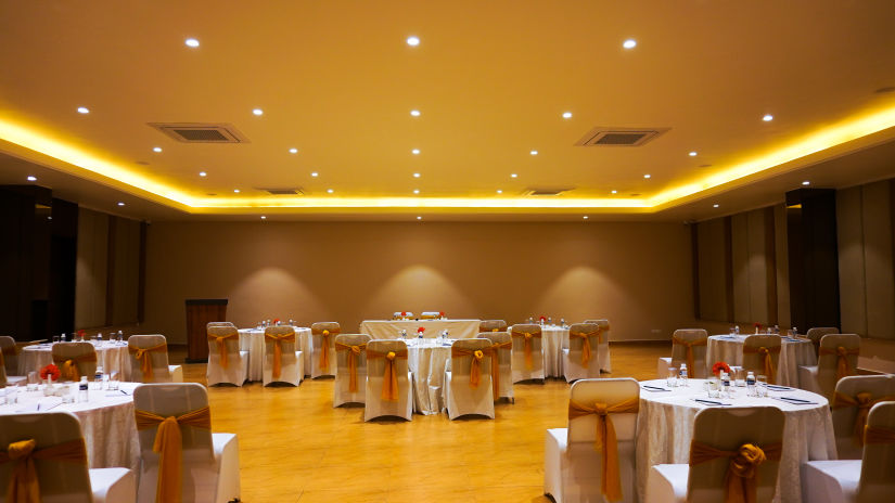 well lit banquet hall at jagira Ananta Elite 6