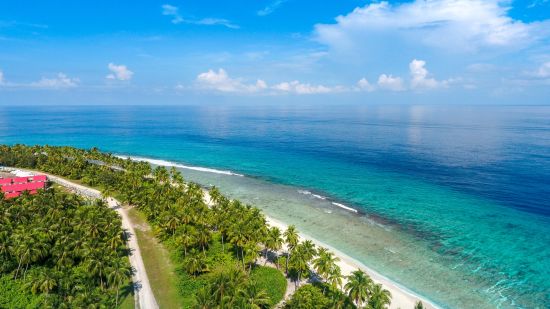 an aerial view of a beach