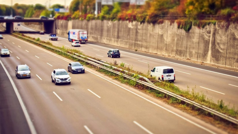 Cars seen on  a highway