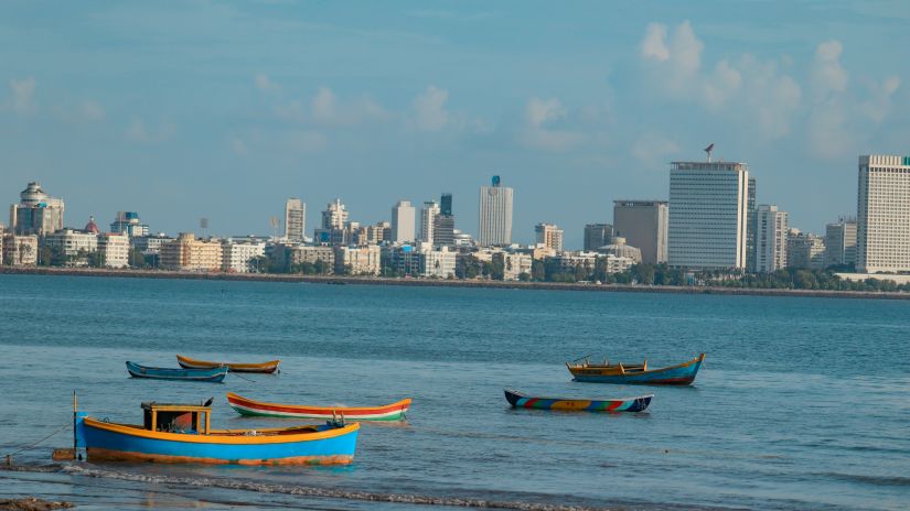 boats at Juhu Beach in mumbai