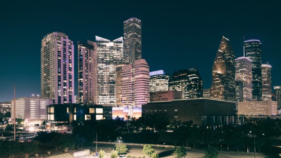 IT Park with multiple buildings  at night time