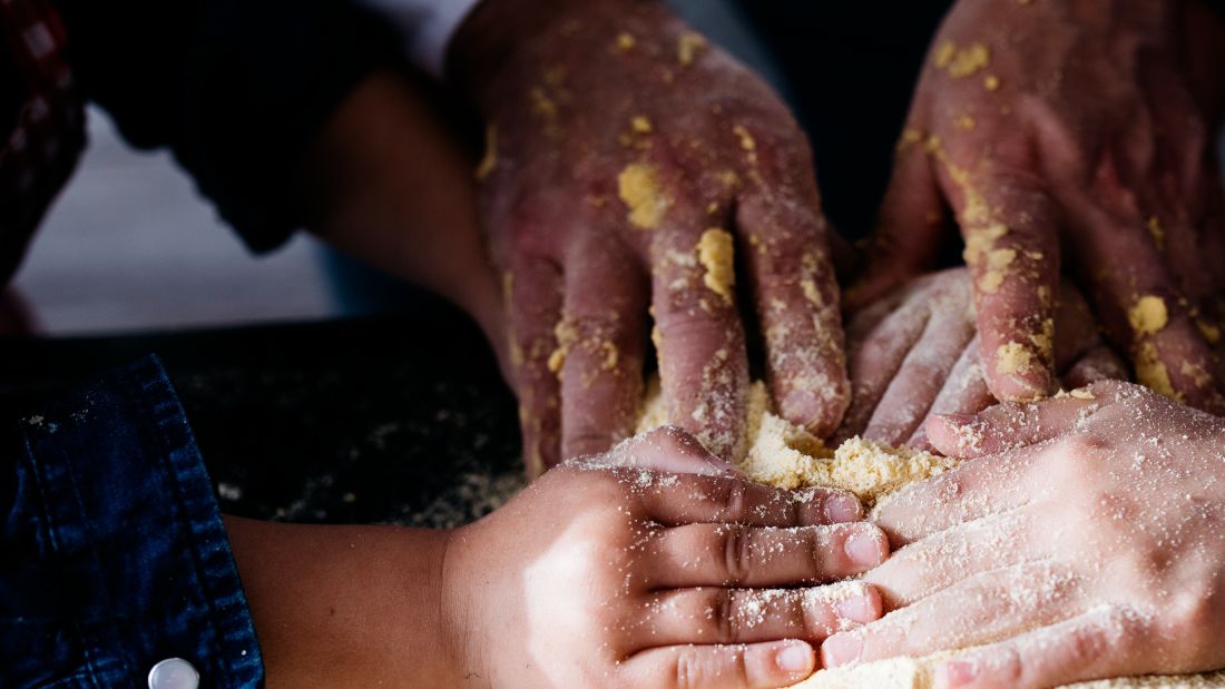 Kids having fun with food