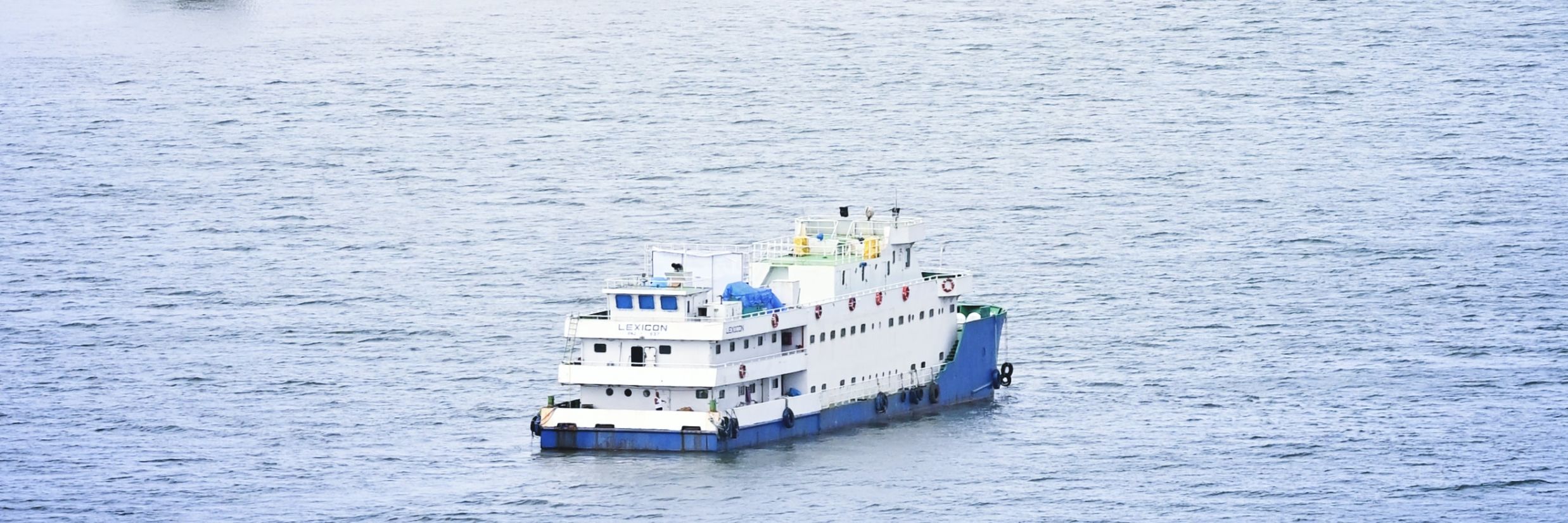 aerial view of sea and ship @ Lamrin Ucassaim Hotel, Goa