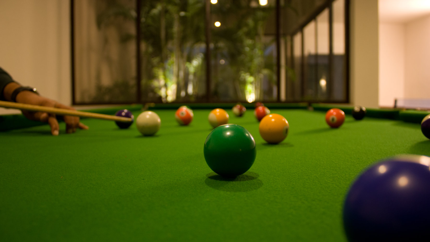 balls on a snooker table - The Golden tusk