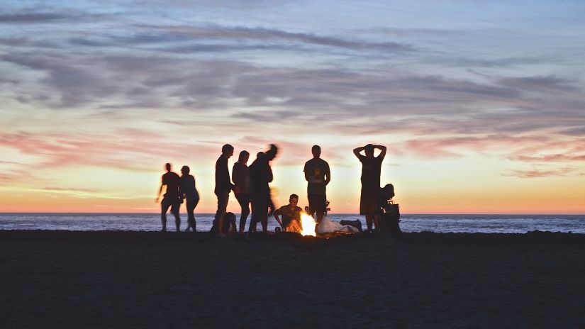 silhouette of people partying