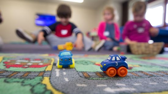 kids in a play area