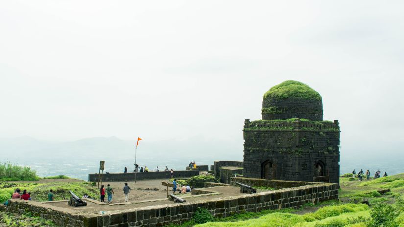 the exterior of a fort at lohagad