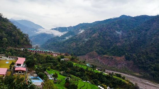 the picturesque natural landscape in Rishikesh @ Lamrin Boutique Cottages, Rishikesh