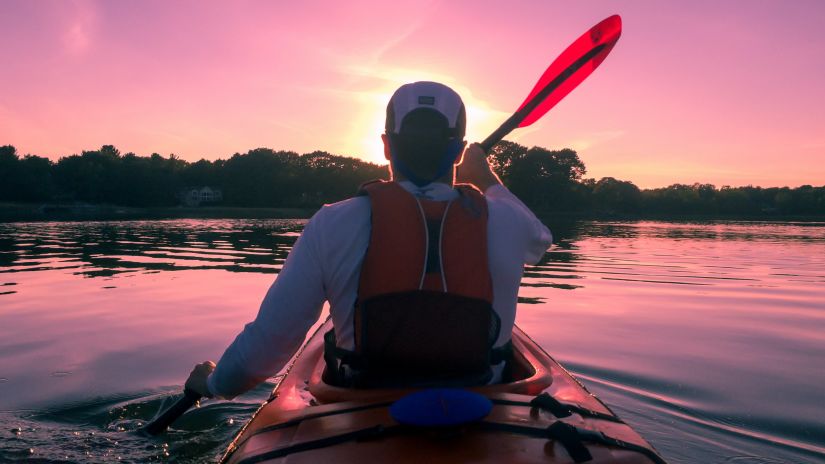 a person kayaking